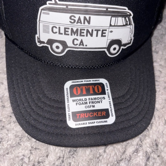 OTTO limited edition Black SanClemente Trucker Hat Cap with adjustable snap-back - Picture 2 of 4